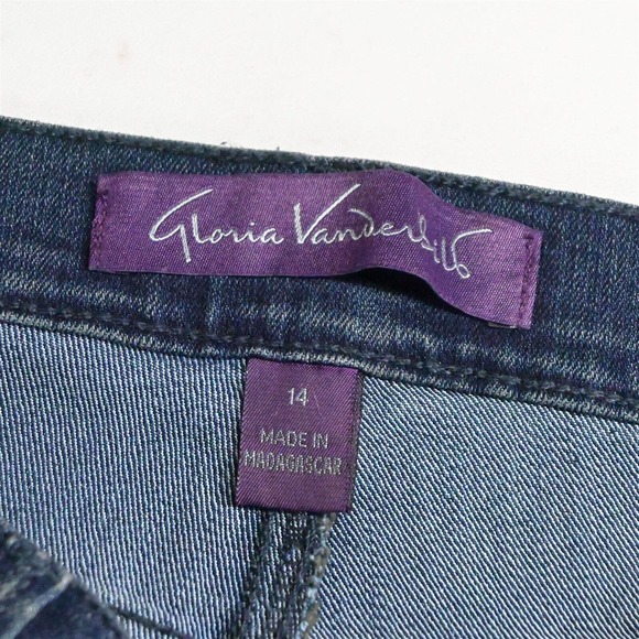 Gloria Vanderbilt 14 Amanda Trouser Dark Wash Stretch Denim Jeans - Picture 3 of 5